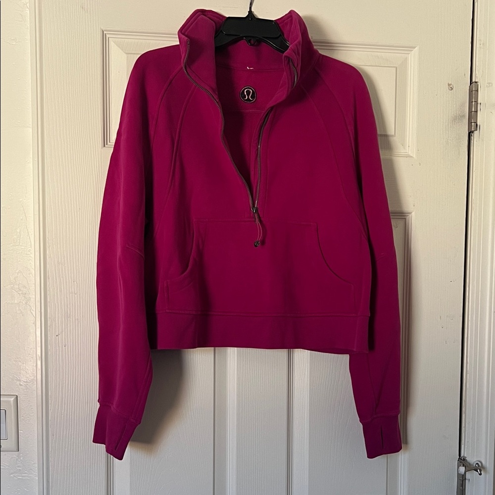 Lululemon Scuba Half Zip Funnel Neck in Ripened Raspberry
